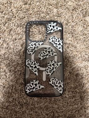 Casetify Black & White Cow Pattern iPhone Case with MagSafe Ring
